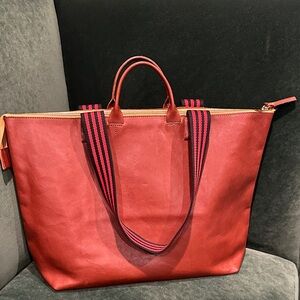 Clare V Le Zip Sac Tote in Cognac Brown